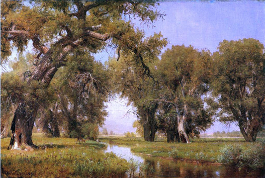  Thomas Worthington Whittredge On The Cache la Poudre River, Colorado - Hand Painted Oil Painting