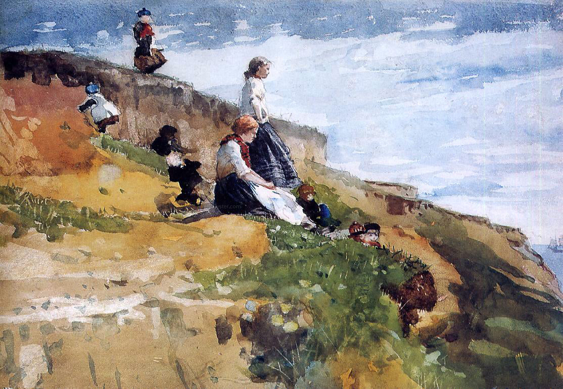  Winslow Homer On the Cliff - Hand Painted Oil Painting