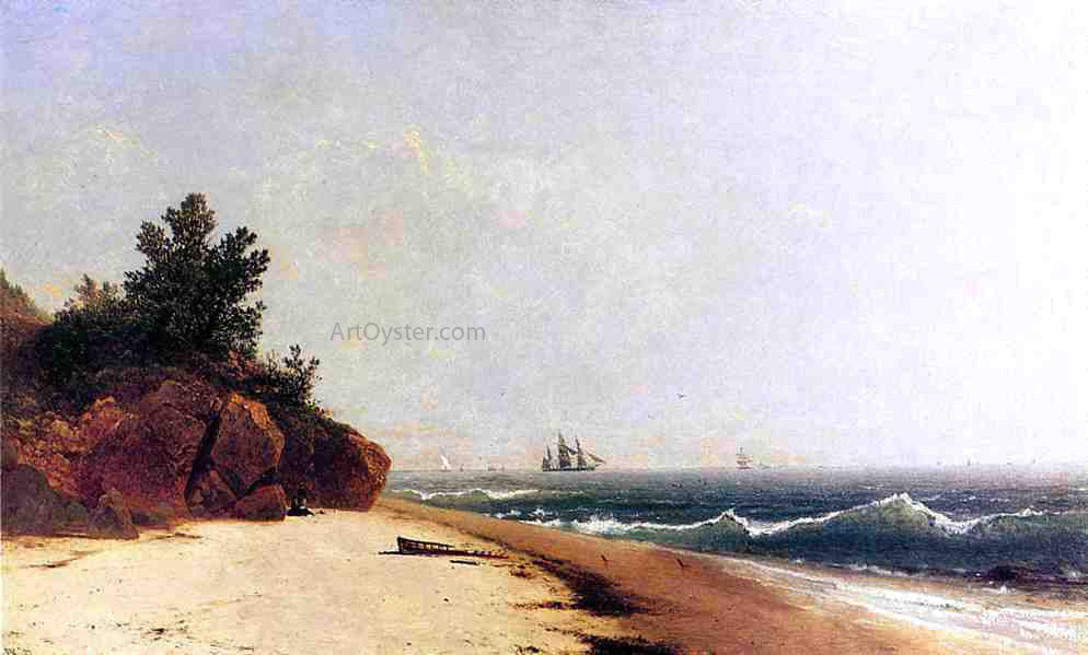  John Frederick Kensett On the Coast, Beverly Shore, Massachusetts - Hand Painted Oil Painting