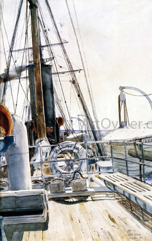  Frederick Childe Hassam On the Deck - Hand Painted Oil Painting