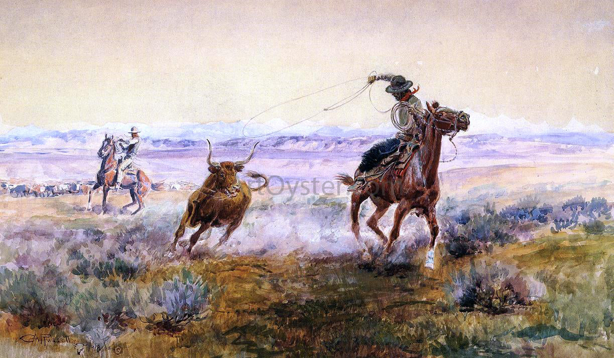  Charles Marion Russell On the Pond - Hand Painted Oil Painting