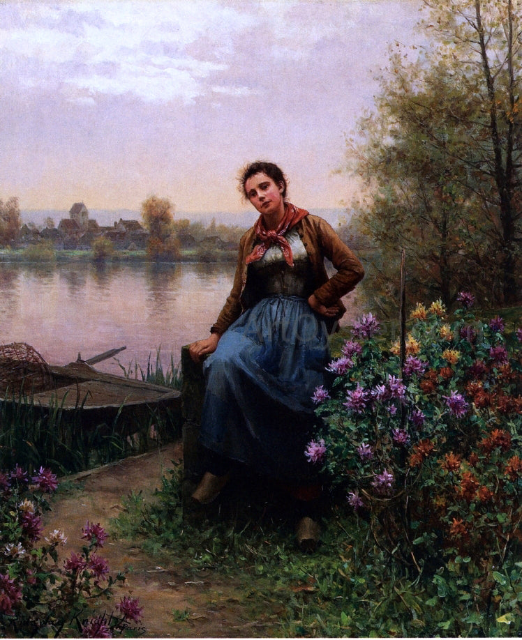  Daniel Ridgway Knight On the River's Edge - Hand Painted Oil Painting
