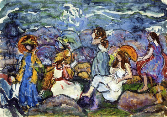  Maurice Prendergast On the Rocks, North Shore - Hand Painted Oil Painting