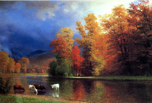  Albert Bierstadt On the Saco - Hand Painted Oil Painting