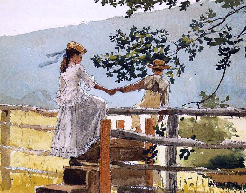  Winslow Homer On the Stile - Hand Painted Oil Painting