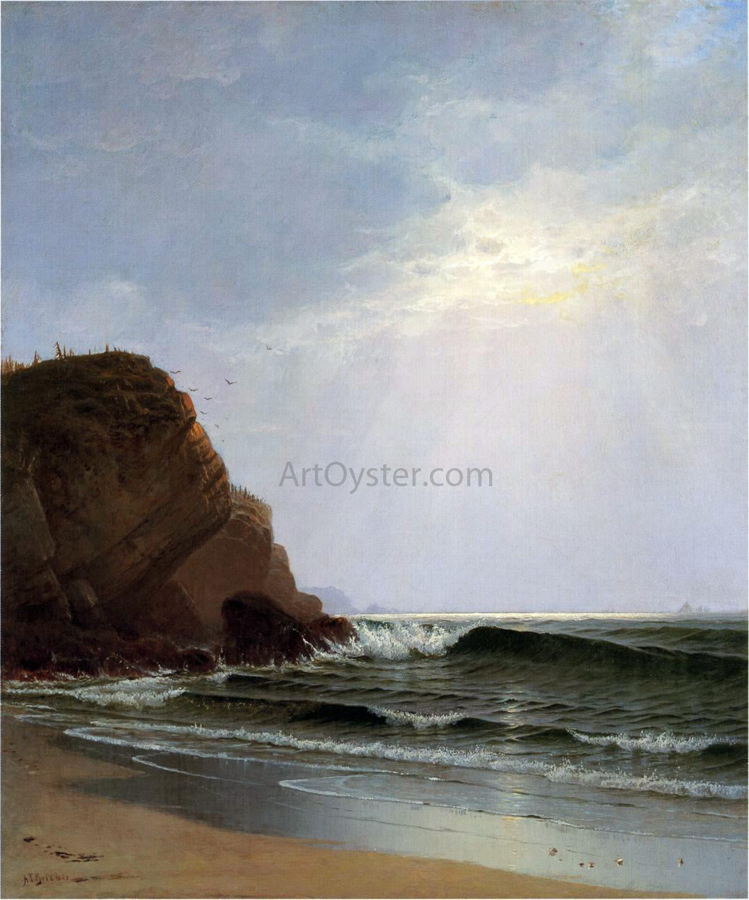  Alfred Thompson Bricher Otter Cliffs, Mount Desert Island, Maine - Hand Painted Oil Painting