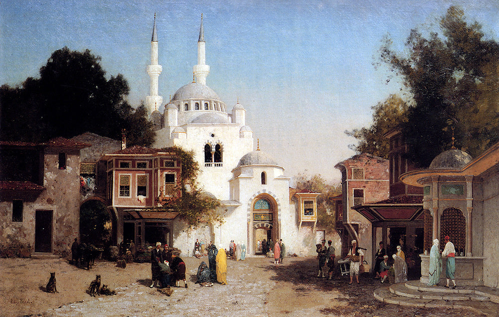  Fabius Germain Brest Outside The Mosque - Hand Painted Oil Painting