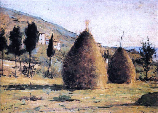  Silvestro Lega Pagliai al Sole - Hand Painted Oil Painting