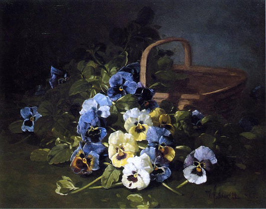  Edward C Leavitt Pansies - Hand Painted Oil Painting