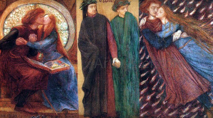  Dante Gabriel Rossetti Paolo and Francesca da Rimini - Hand Painted Oil Painting