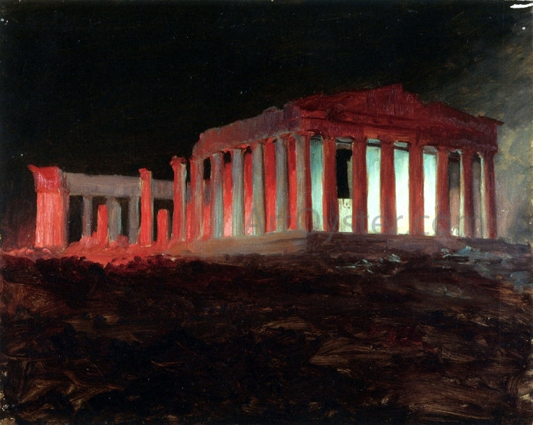  Frederic Edwin Church Parthenon, Athens, from the Northwest (Illuminated Night View) - Hand Painted Oil Painting