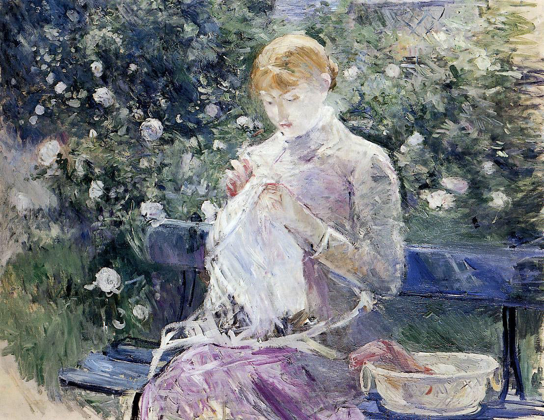  Berthe Morisot Pasie Sewing in the Garden - Hand Painted Oil Painting