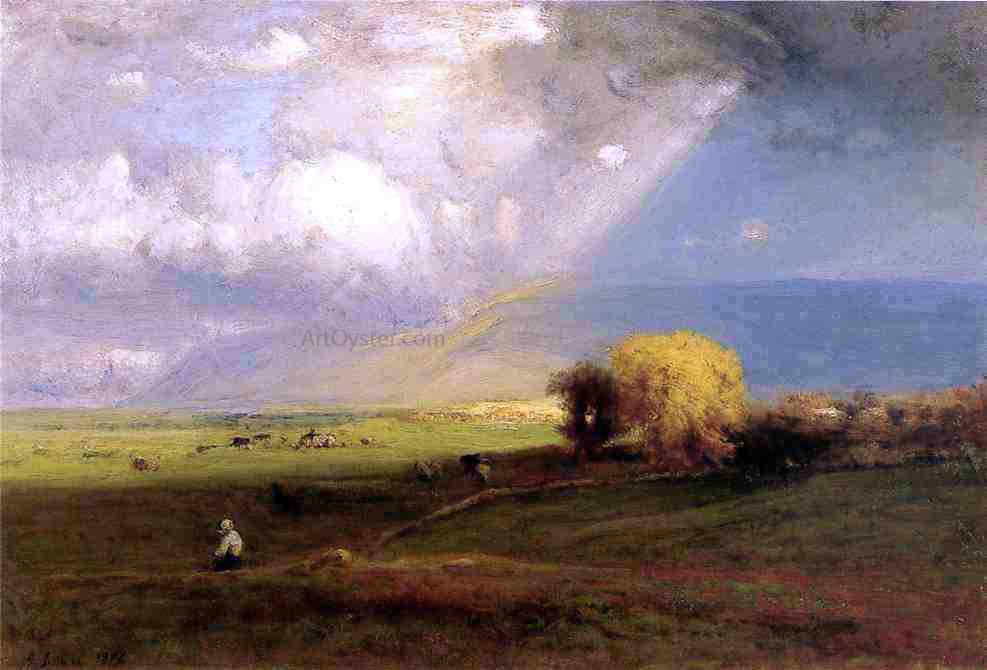  George Inness Passing Clouds (also known as Passing Shower) - Hand Painted Oil Painting