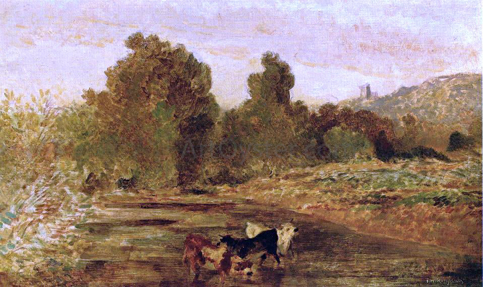  Theodore Rousseau Pasture Land by Water - Hand Painted Oil Painting