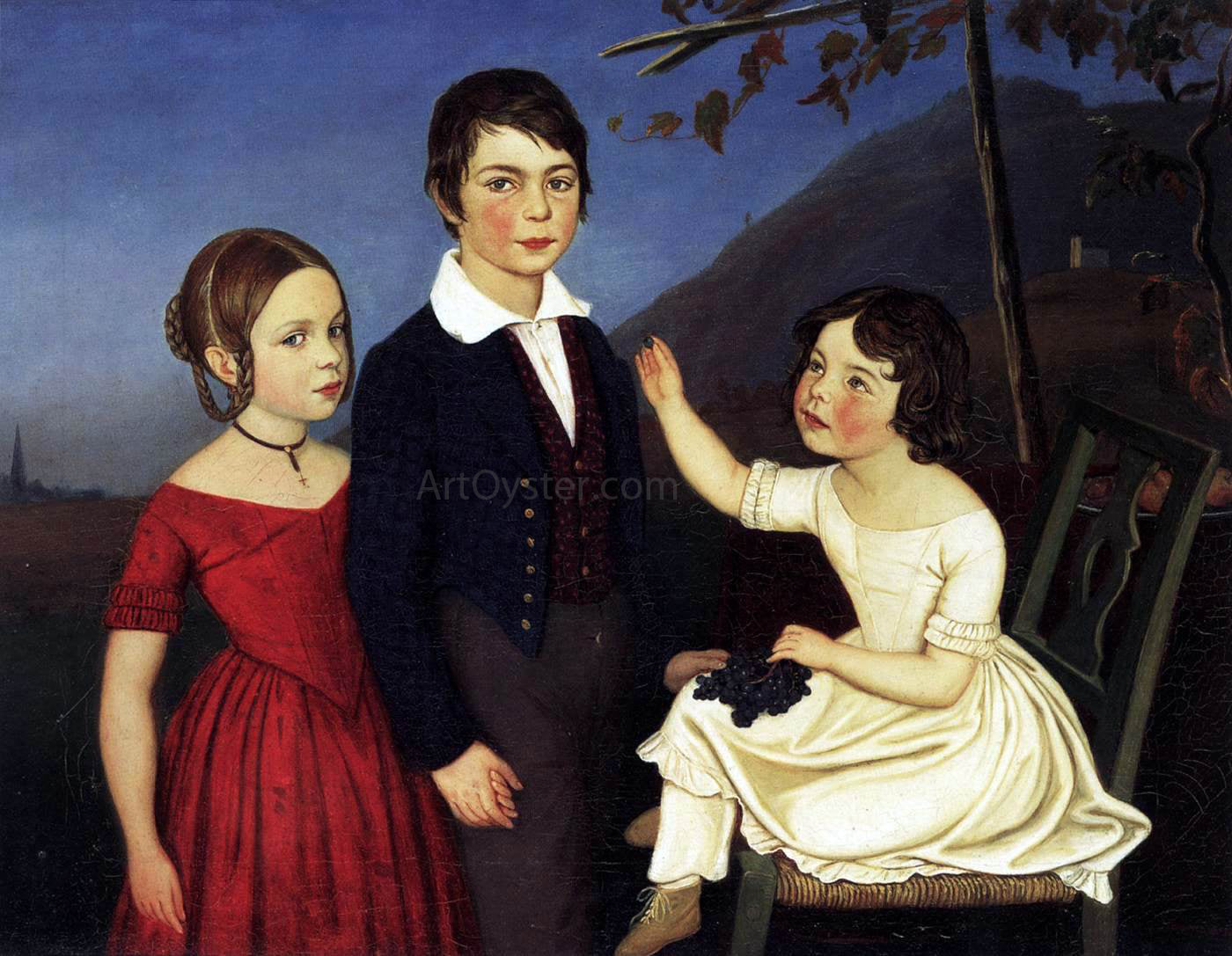  Friedrich Wasmann Paul, Maria, and Filomena von Putzer - Hand Painted Oil Painting