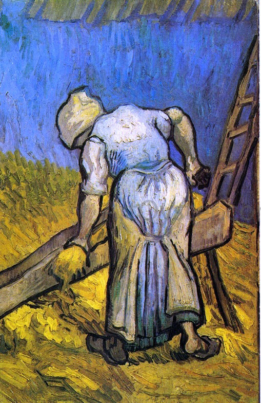  Vincent Van Gogh Peasant Woman Cutting Straw (after Millet) - Hand Painted Oil Painting