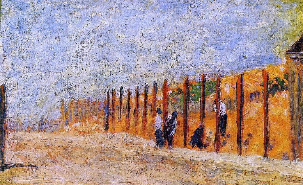  Georges Seurat Peasants Driving Stakes - Hand Painted Oil Painting