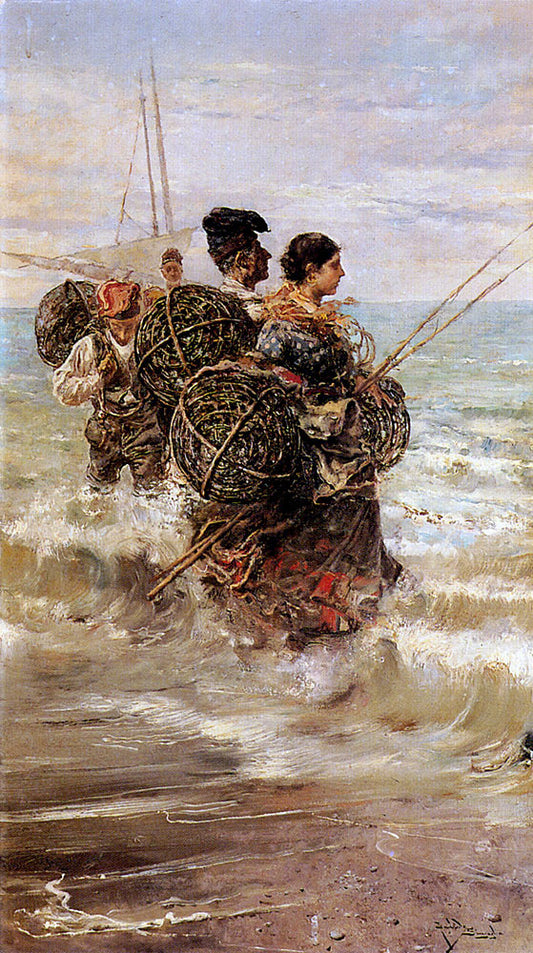  Salvador Sanchez Barbudo Pecheurs De Sinigaglia - Hand Painted Oil Painting