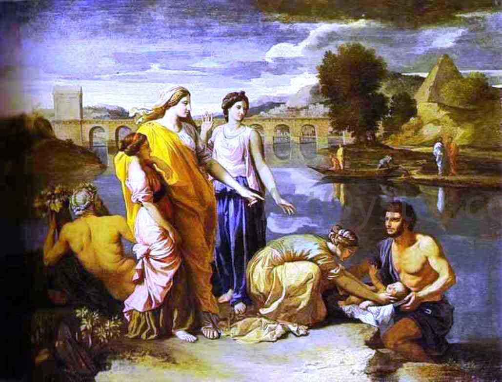  Nicolas Poussin Pharaoh's Daughter Finds Baby Moses - Hand Painted Oil Painting