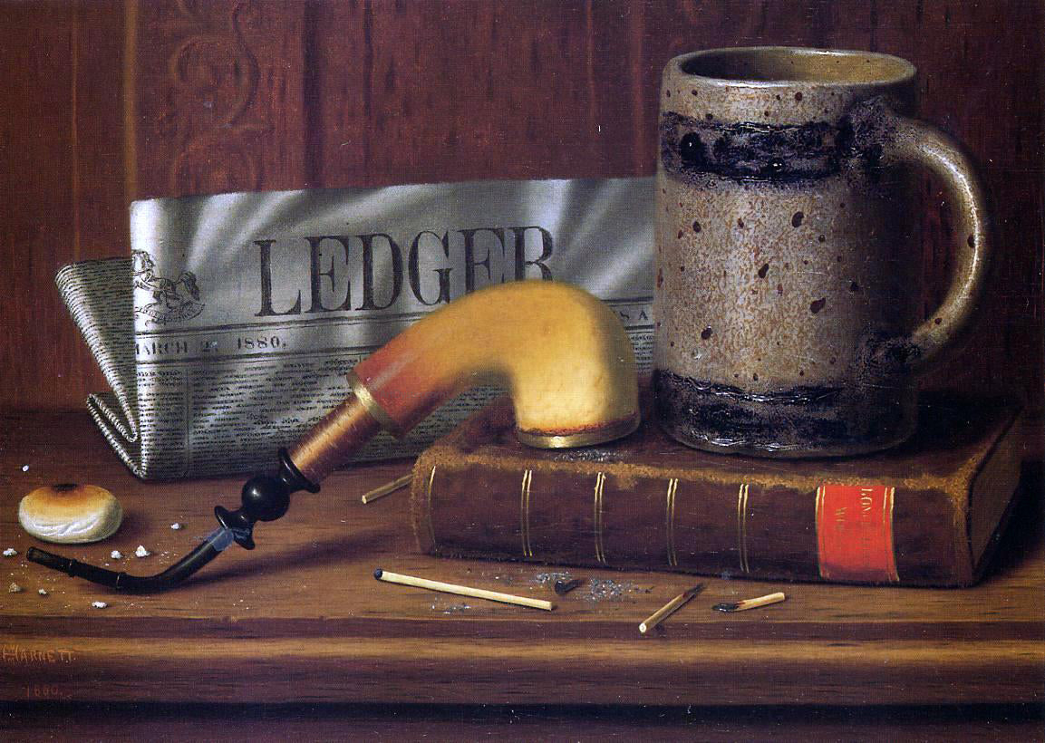  William Michael Harnett Philadelphia Public Ledger, March 2, 1880 - Hand Painted Oil Painting