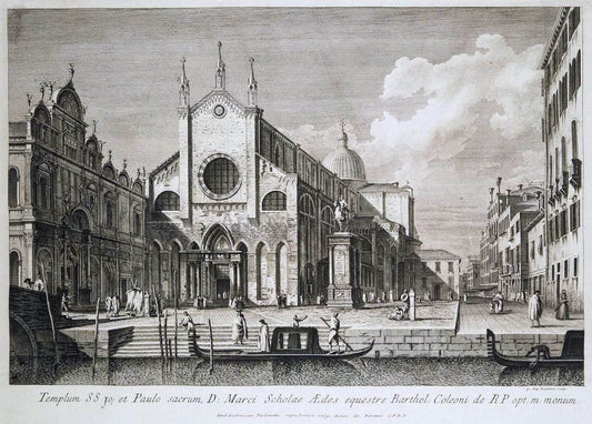  Antonio Visentini Piazza Santi Giovanni e Paolo - Hand Painted Oil Painting