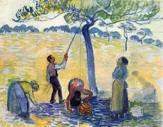  Camille Pissarro Picking Apples - Hand Painted Oil Painting