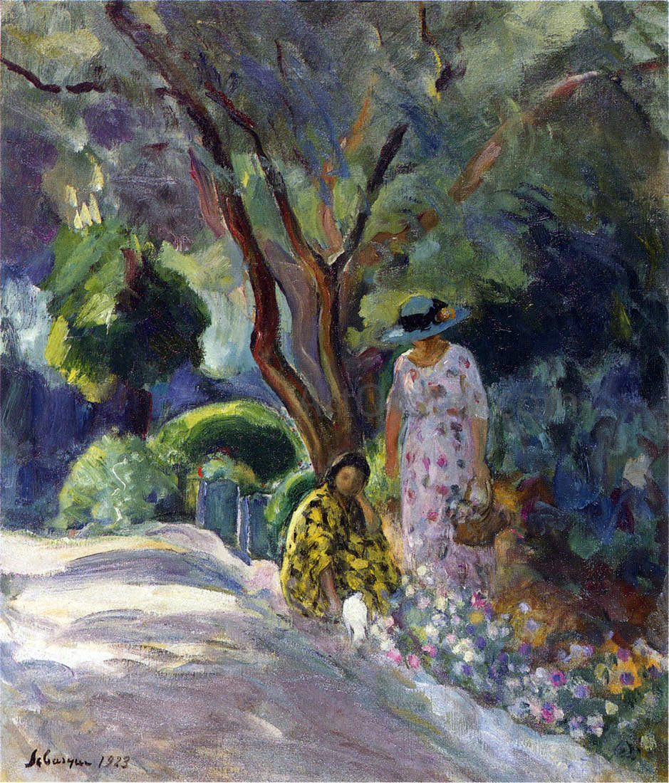  Henri Lebasque Picking flowers - Hand Painted Oil Painting