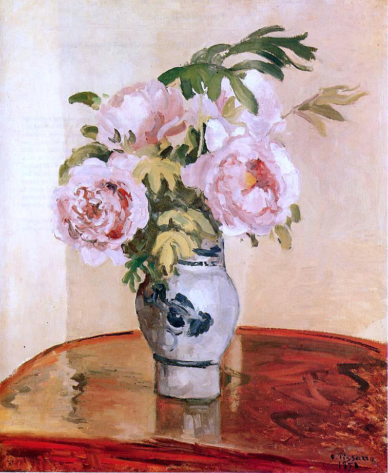  Camille Pissarro Pink Peonies - Hand Painted Oil Painting