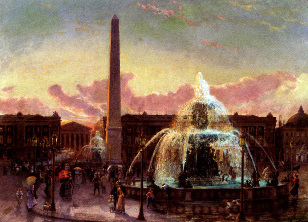  Gustave Pope Place de la Concorde, Paris - Hand Painted Oil Painting