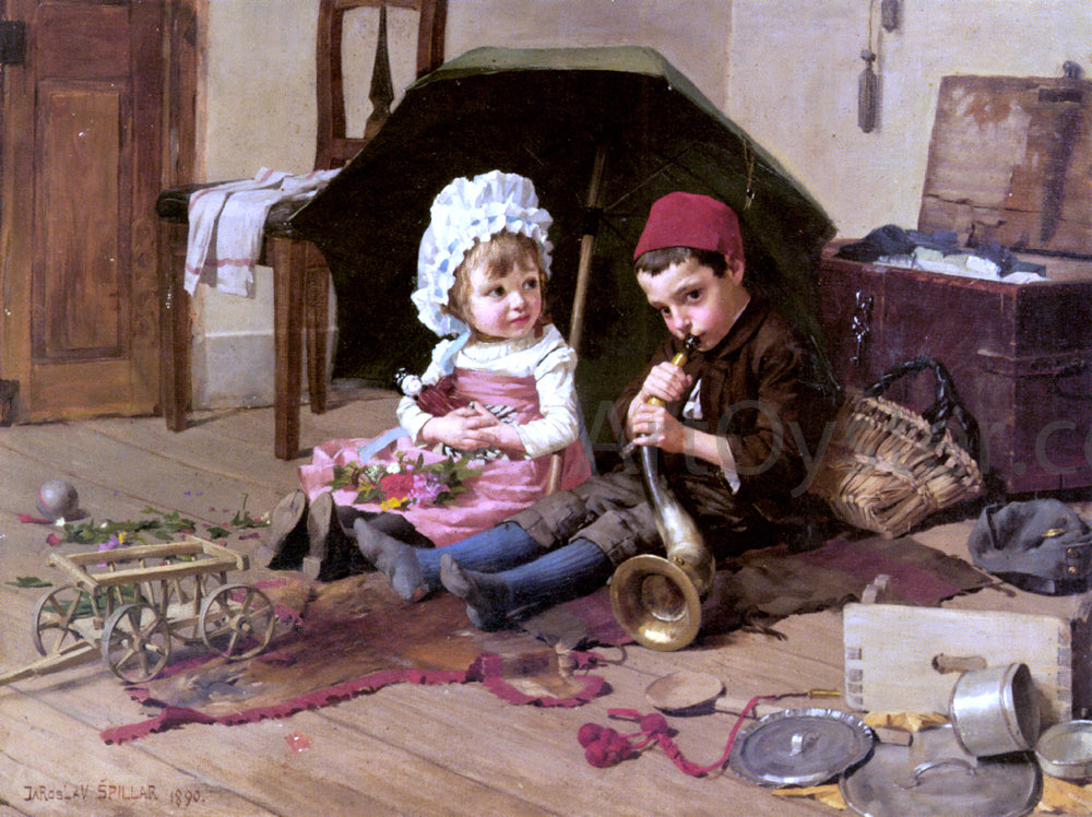  Jaroslav Spillar Playtime - Hand Painted Oil Painting