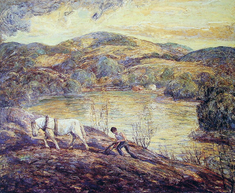  Ernest Lawson Ploughing - Hand Painted Oil Painting