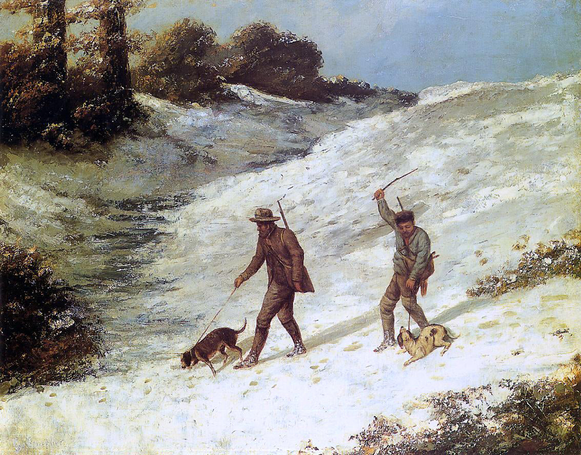  Gustave Courbet Poachers in the Snow - Hand Painted Oil Painting