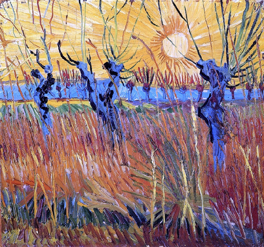  Vincent Van Gogh Pollard Willow with Setting Sun - Hand Painted Oil Painting