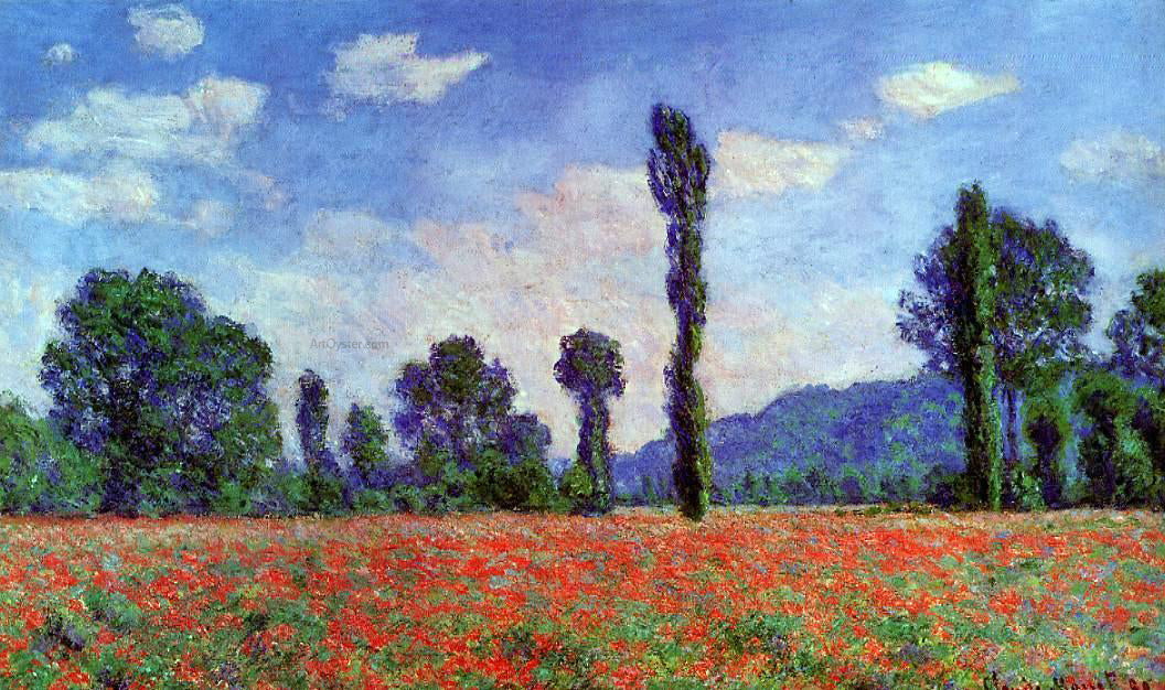  Claude Oscar Monet Poppy Field in Giverny - Hand Painted Oil Painting