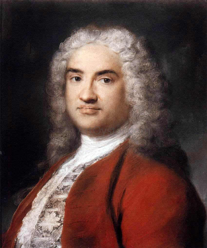  Rosalba Carriera Portrait of a Gentleman in Red - Hand Painted Oil Painting