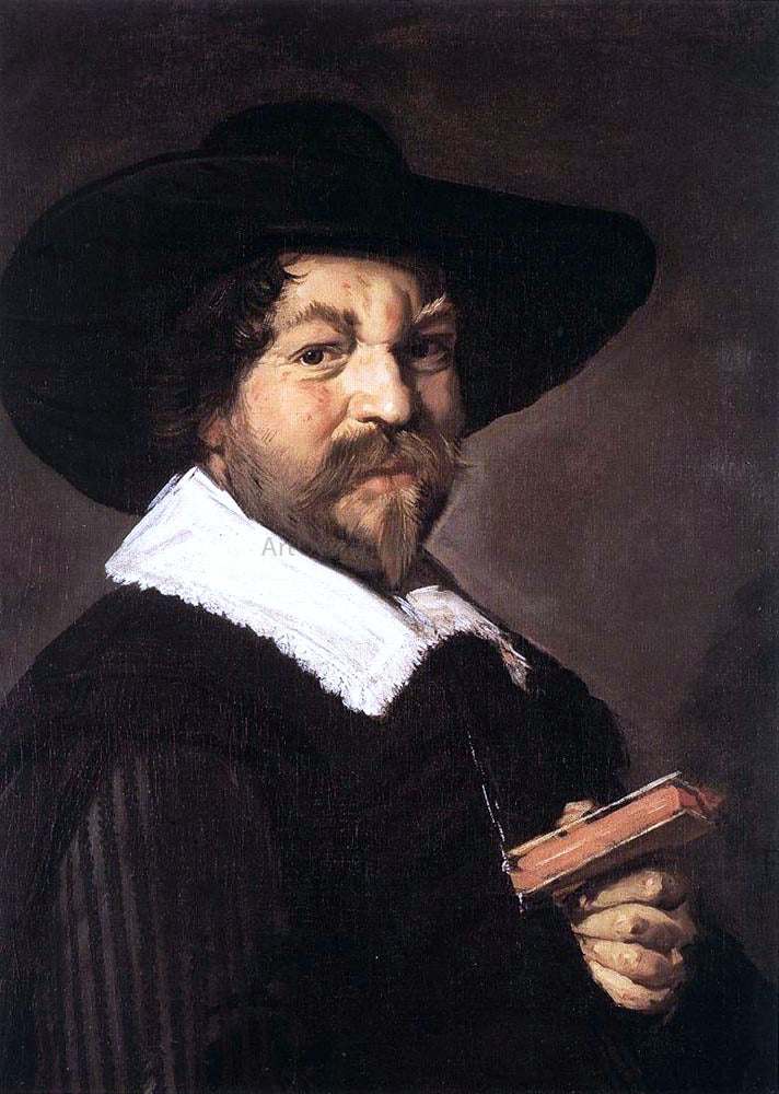  Frans Hals Portrait of a Man Holding a Book - Hand Painted Oil Painting