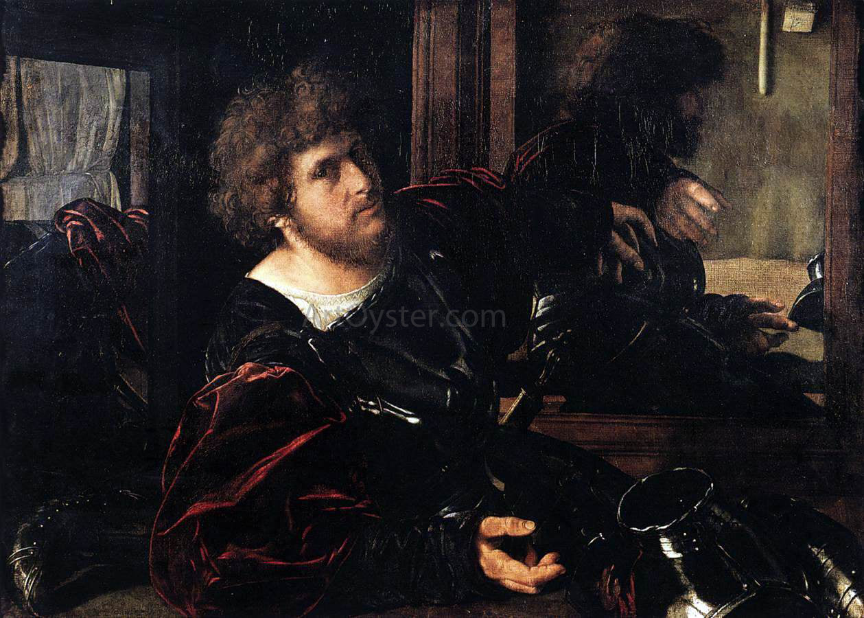  Giovanni Girolamo Savoldo Portrait of a Man in Armour (known as Gaston de Foix} - Hand Painted Oil Painting