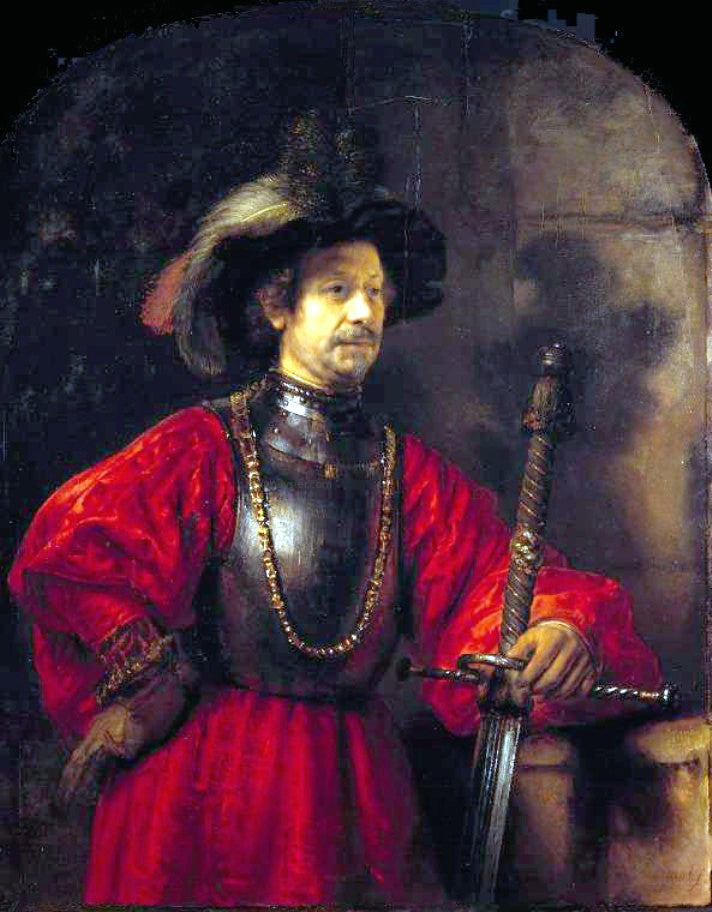  Rembrandt Van Rijn Portrait of a Man in Military Dress - Hand Painted Oil Painting