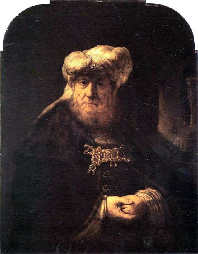  Rembrandt Van Rijn Portrait of a Man in Oriental Garment - Hand Painted Oil Painting