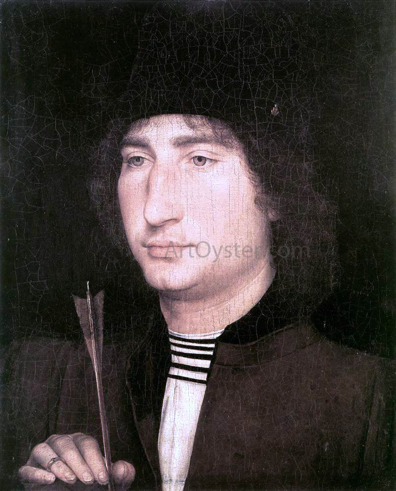  Hans Memling Portrait of a Man with an Arrow - Hand Painted Oil Painting