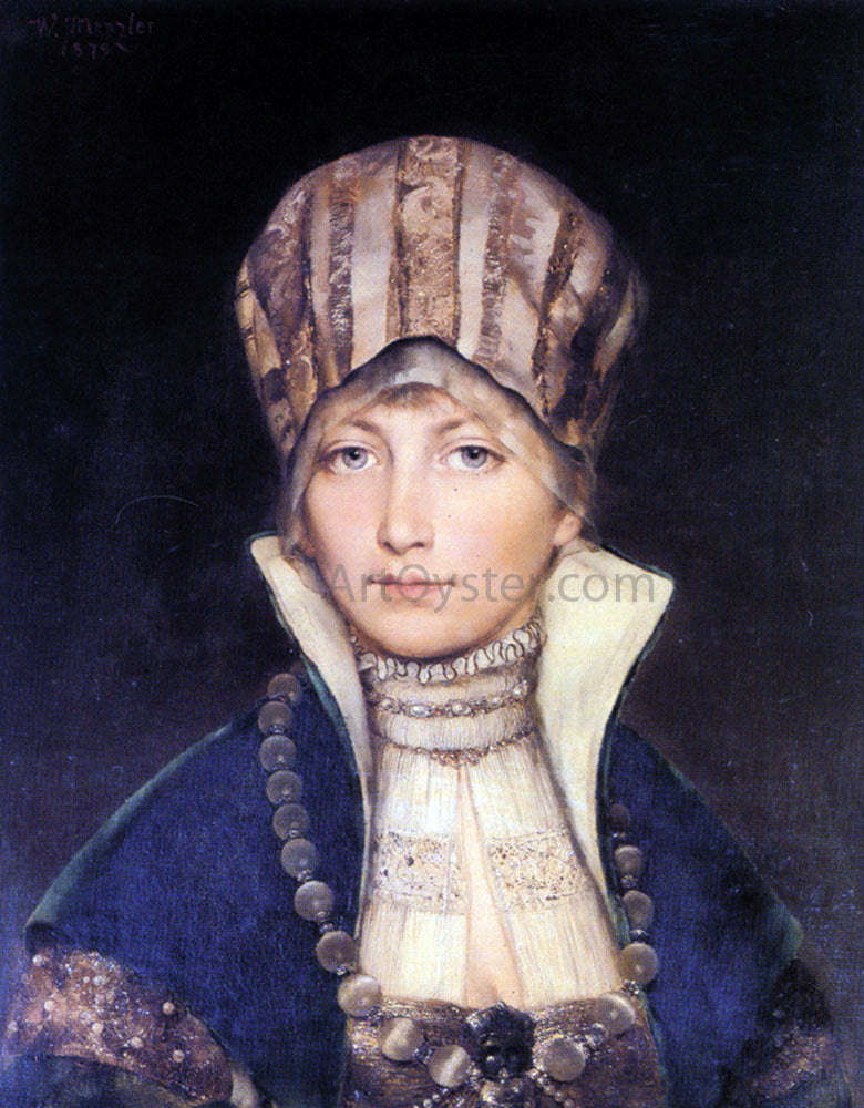  Wilhelm Menzler Portrait of a Woman in a bonnet - Hand Painted Oil Painting