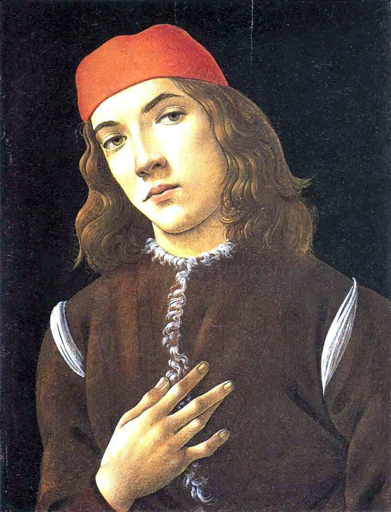  Sandro Botticelli Portrait of a Young Man - Hand Painted Oil Painting