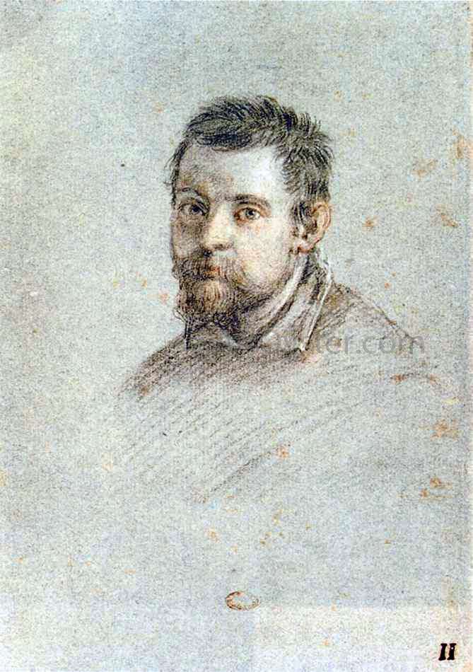  Ottavio Leoni Portrait of Annibale Carracci - Hand Painted Oil Painting