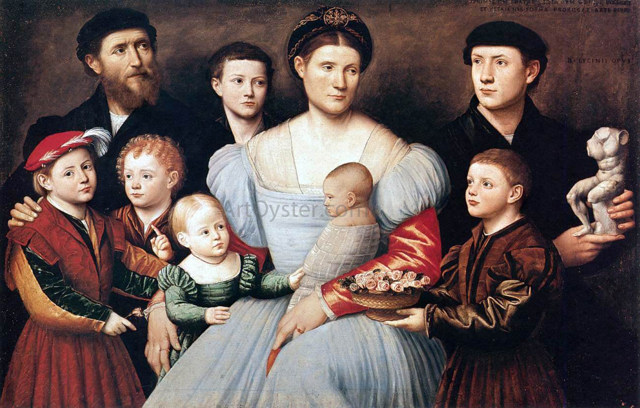  Bernardino Licinio Portrait of Arrigo Licinio and His Family - Hand Painted Oil Painting