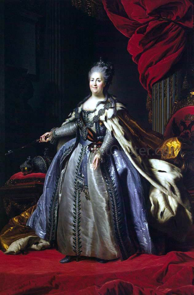  Fyodor Rokotov Portrait of Catherine II - Hand Painted Oil Painting