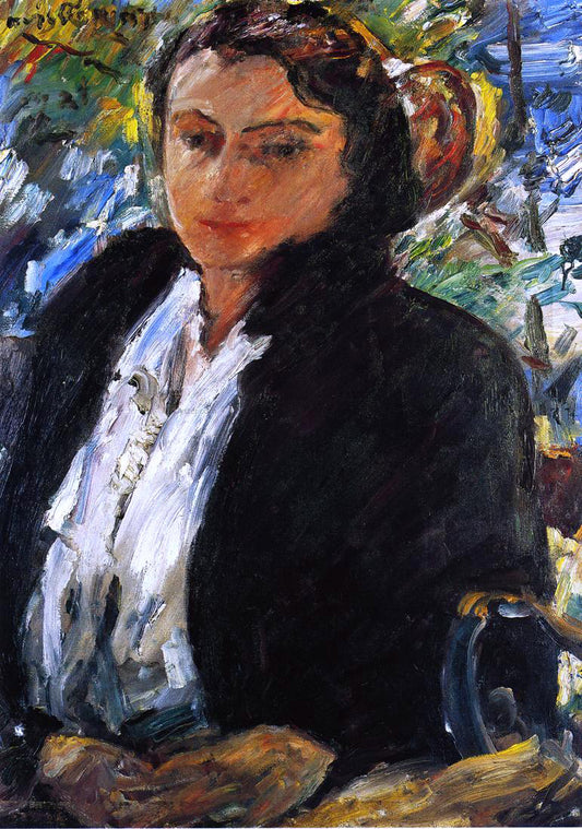  Lovis Corinth Portrait of Charlotte Berene-Corinth in a Green Velvet Jacket - Hand Painted Oil Painting