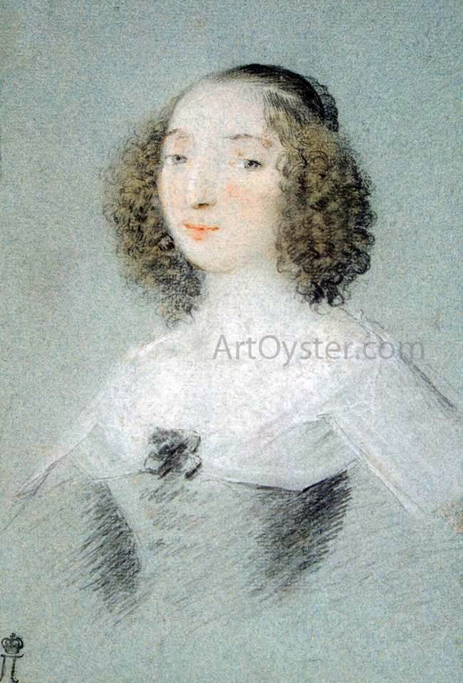  Claude Mellan Portrait of Henriette-Marie de Buade-Frontenac - Hand Painted Oil Painting