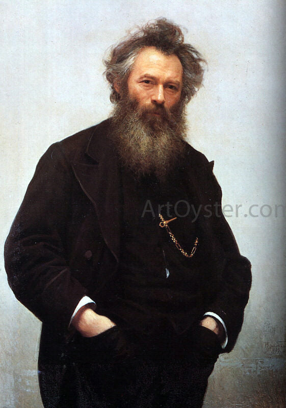  Ivan Nikolaevich Kramskoy Portrait of Ivan I. Shishkin - Hand Painted Oil Painting