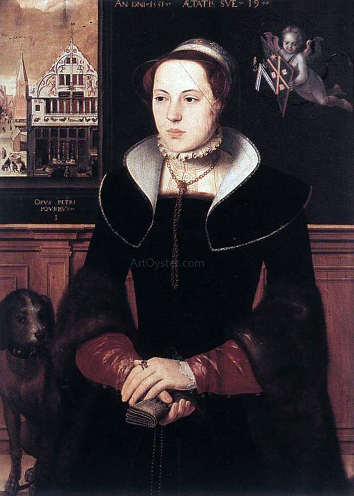  Pieter Pourbus Portrait of Jacquemyne Buuck - Hand Painted Oil Painting