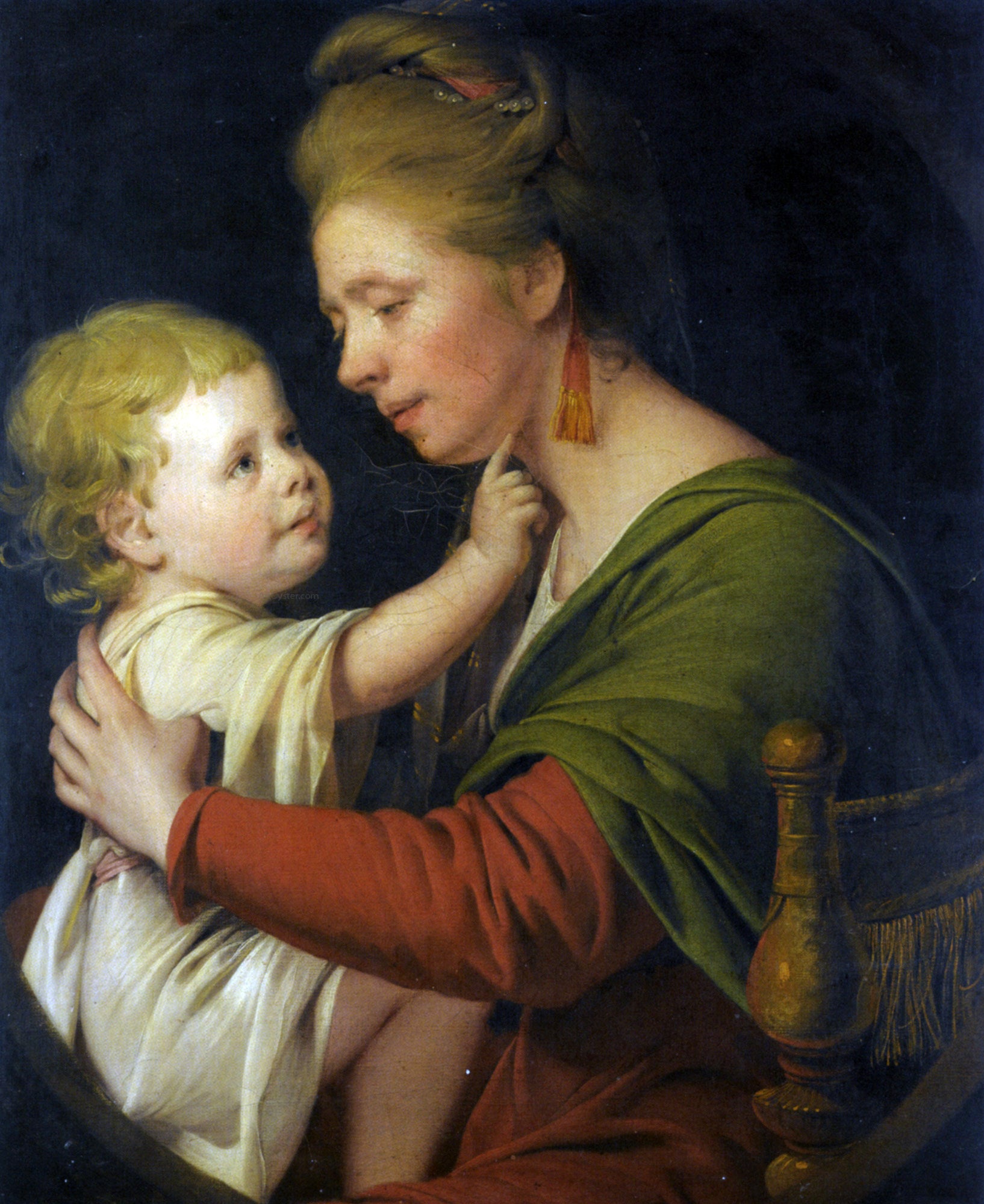  Joseph of Derby Portrait of Jane Darwin and her son William Brown Darwin - Hand Painted Oil Painting